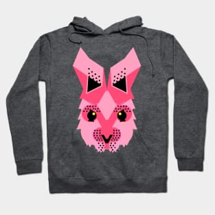 Rabbit face, bold pink Hoodie